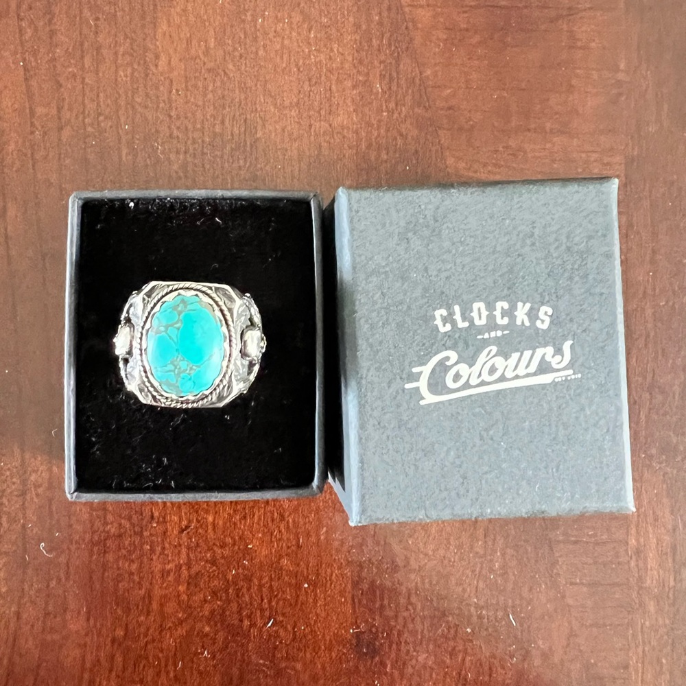Clocks & Colours Sterling Silver & Turquoise Ring